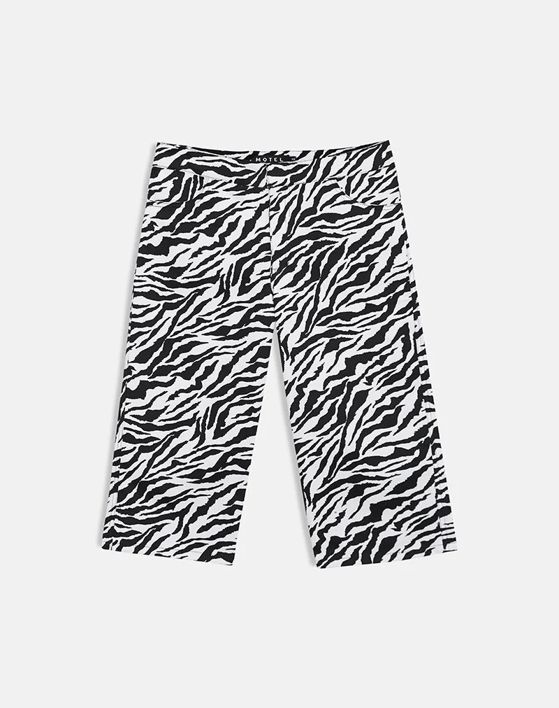 Seni Capri aus Zebra-Twill der 90er Jahre, schwarz