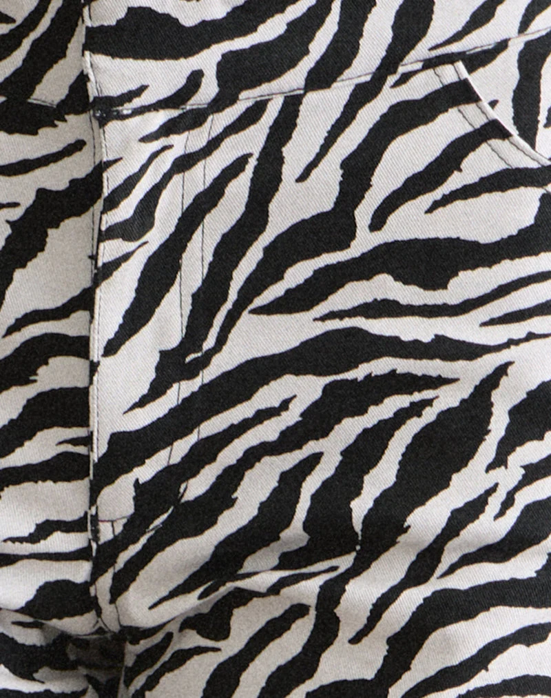 Seni Capri aus Zebra-Twill der 90er Jahre, schwarz