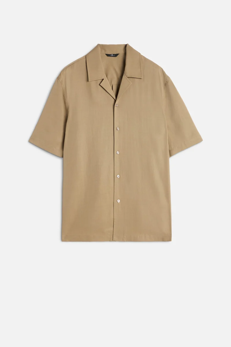 Lyocell Camp Shirt in Taupe