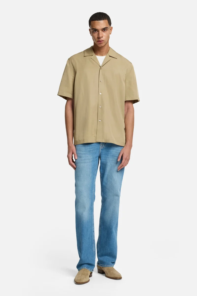 Lyocell Camp Shirt in Taupe