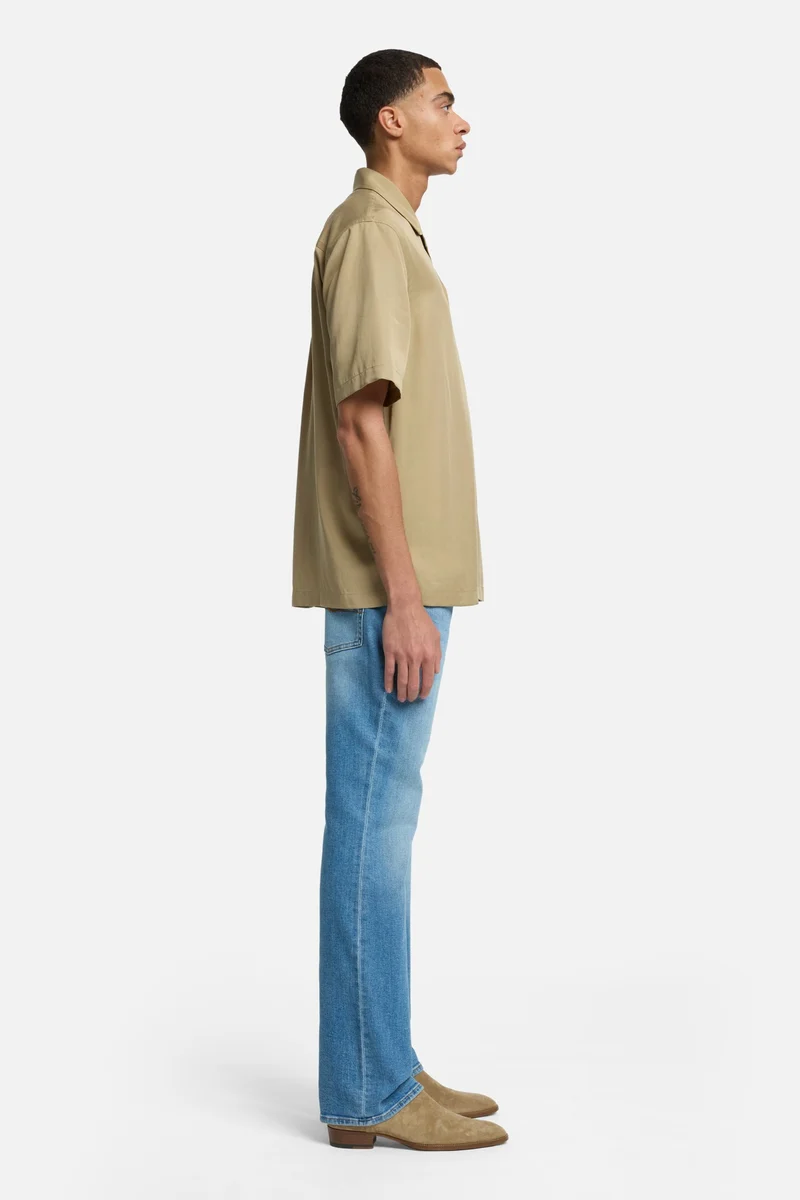 Lyocell Camp Shirt in Taupe