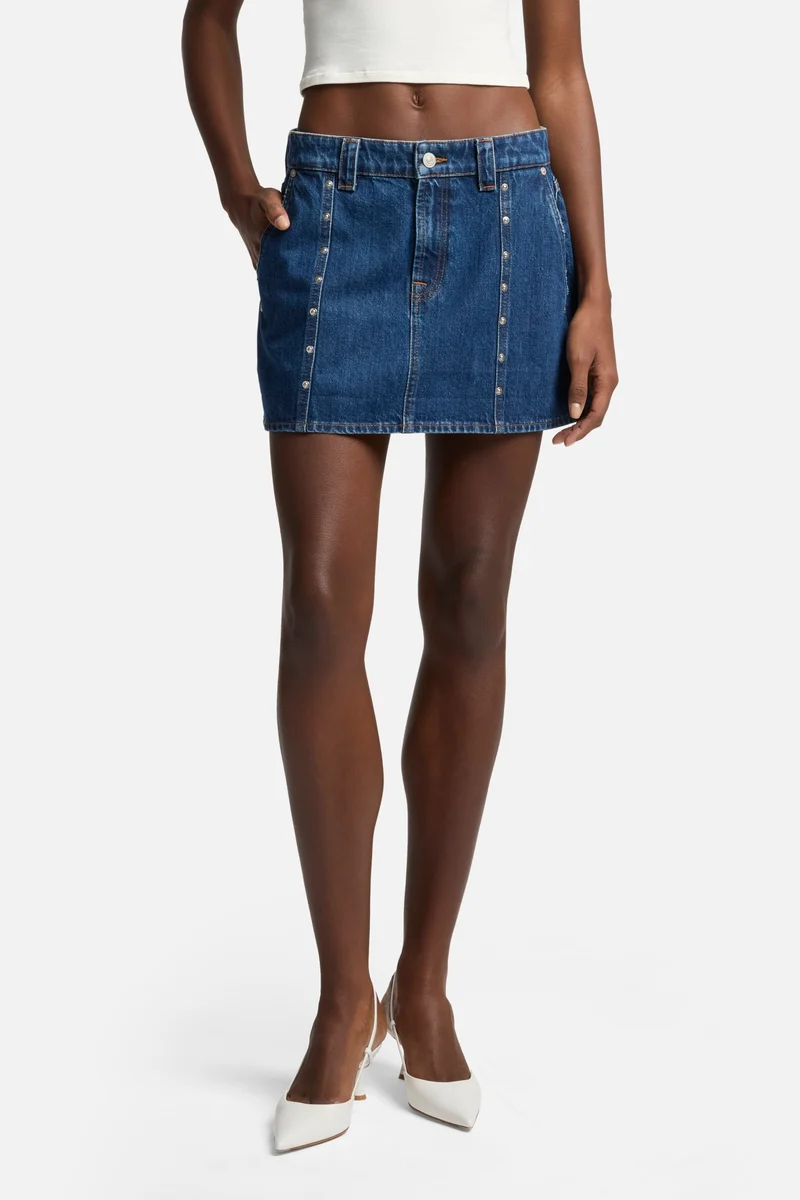 MANKIND Milly Studded Mini Skirt in Le Blue