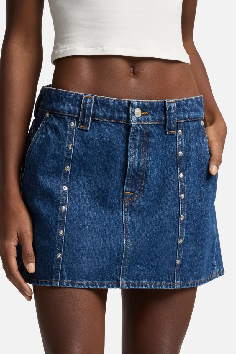 MANKIND Milly Studded Mini Skirt in Le Blue
