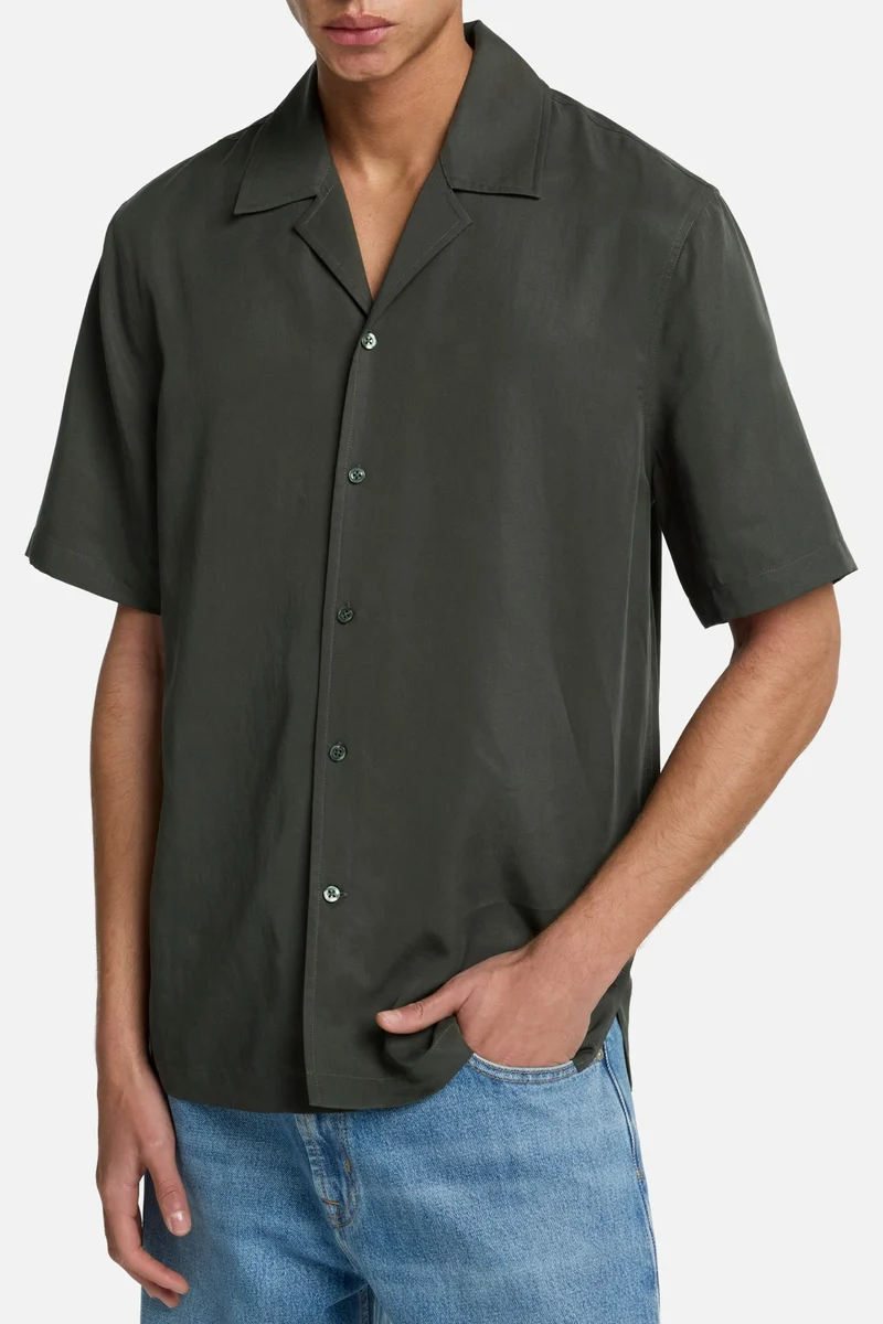 Lyocell Camp Shirt in Forest