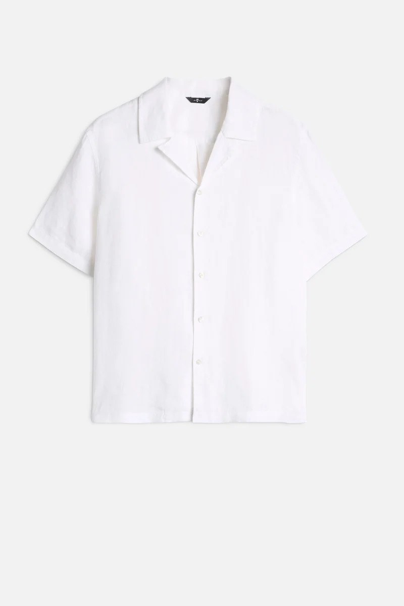 Linen Camp Shirt in White