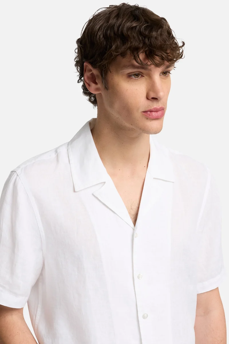 Linen Camp Shirt in White