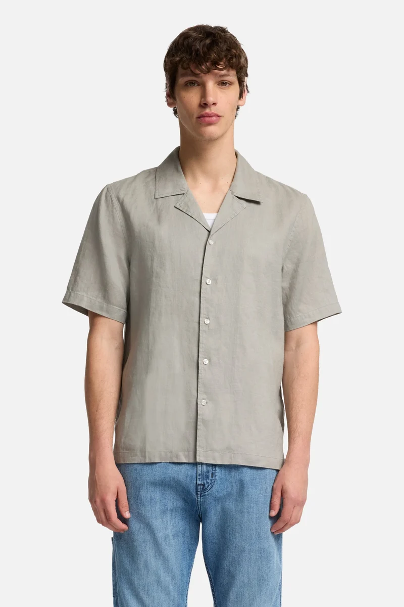 Linen Camp Shirt in Sage