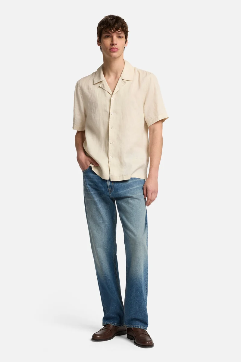 Linen Camp Shirt in Bone