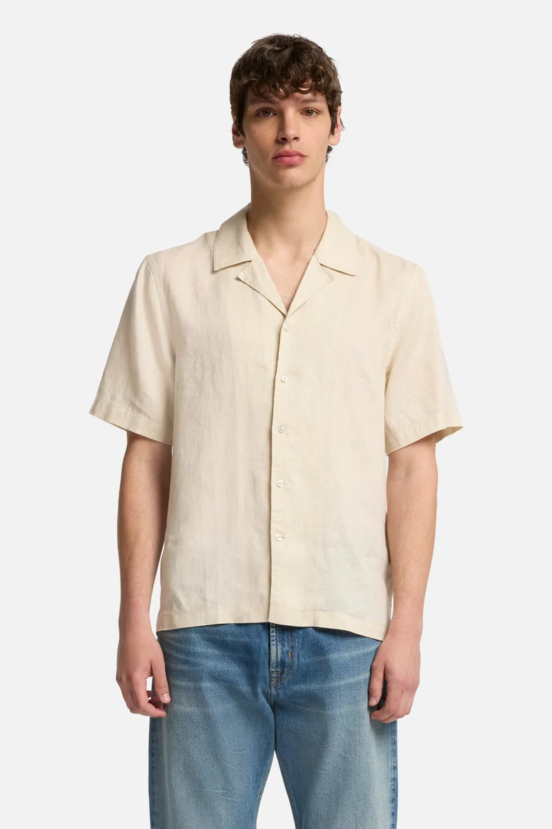 Linen Camp Shirt in Bone