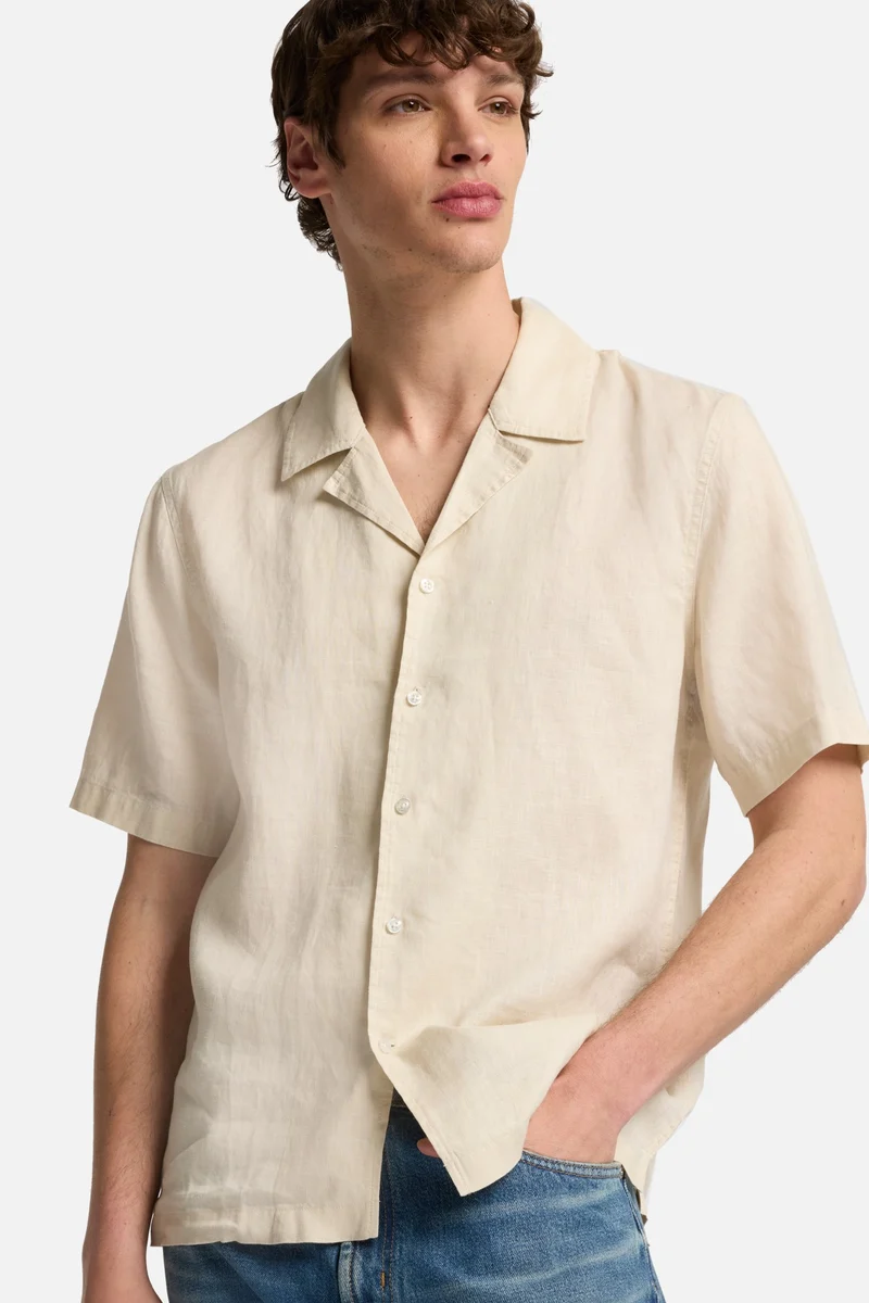 Linen Camp Shirt in Bone