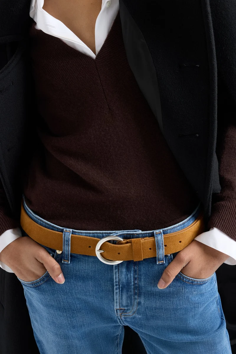 Timeless Italian Suede Belt in Tobacco