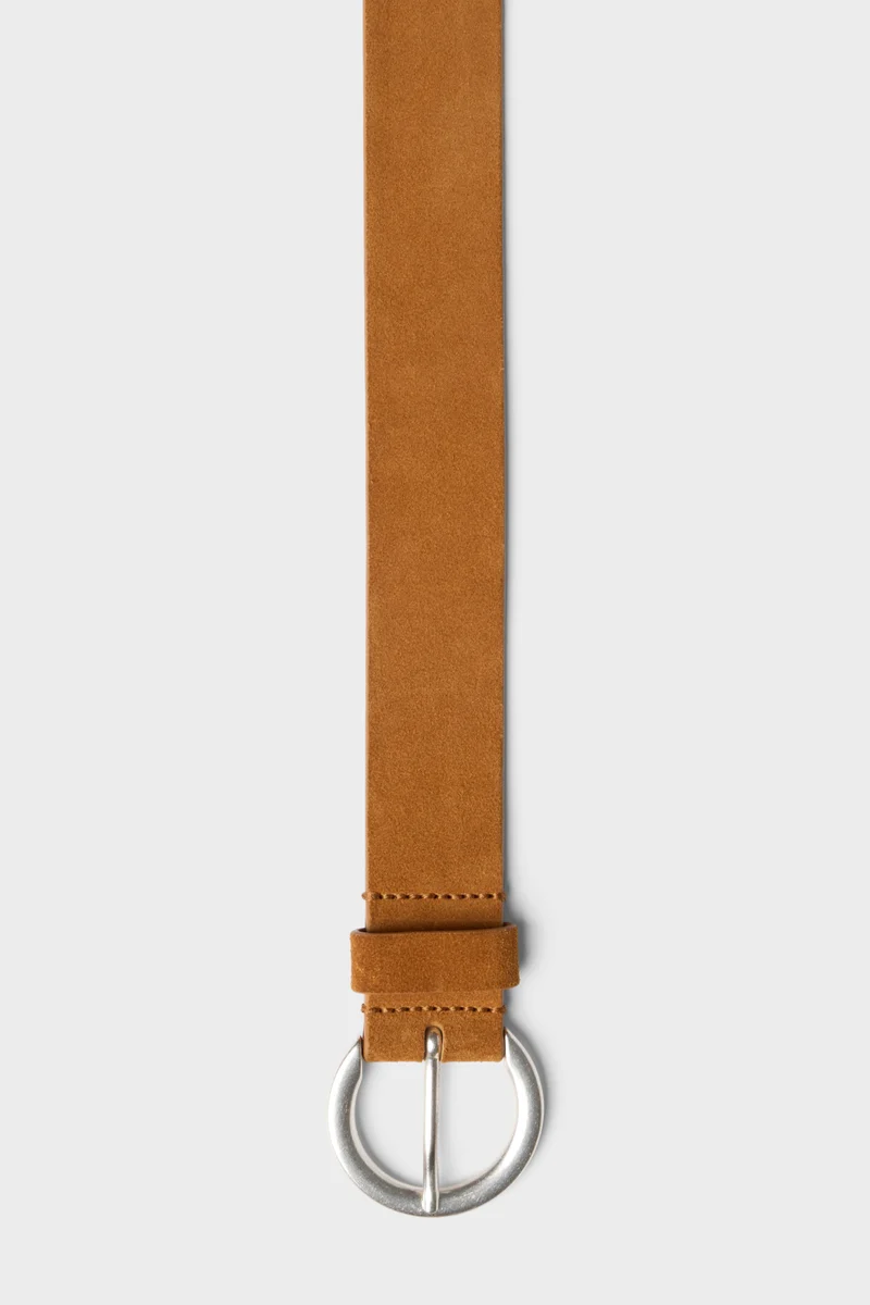 Timeless Italian Suede Belt in Tobacco