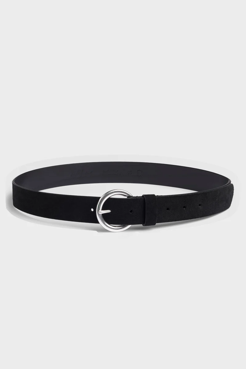 Timeless Italian Suede Belt in Black