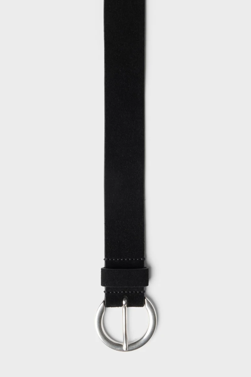 Timeless Italian Suede Belt in Black
