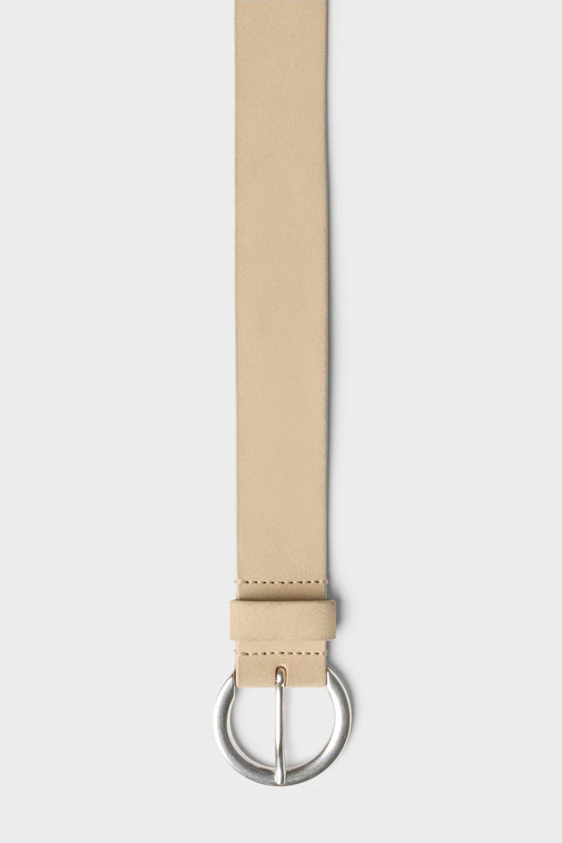 Timeless Italian Suede Belt in Cream