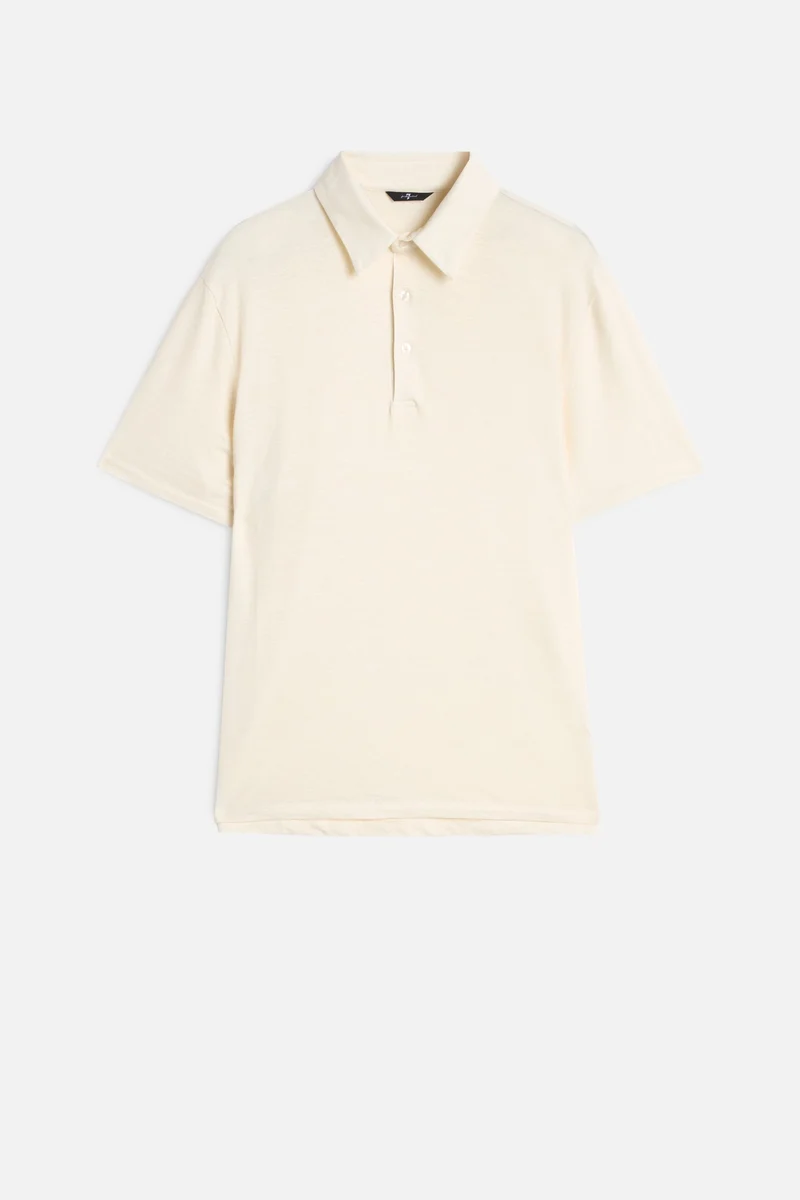 Linen Polo in White