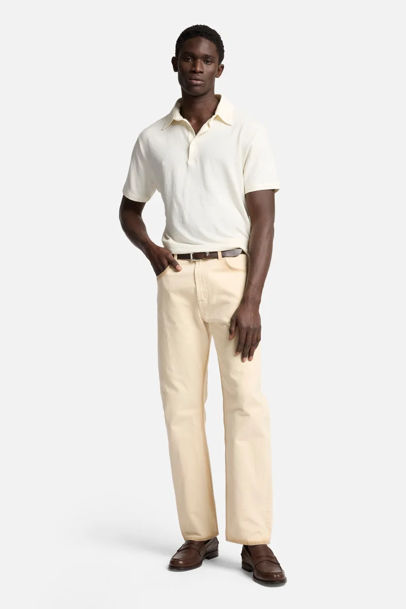 Linen Polo in White