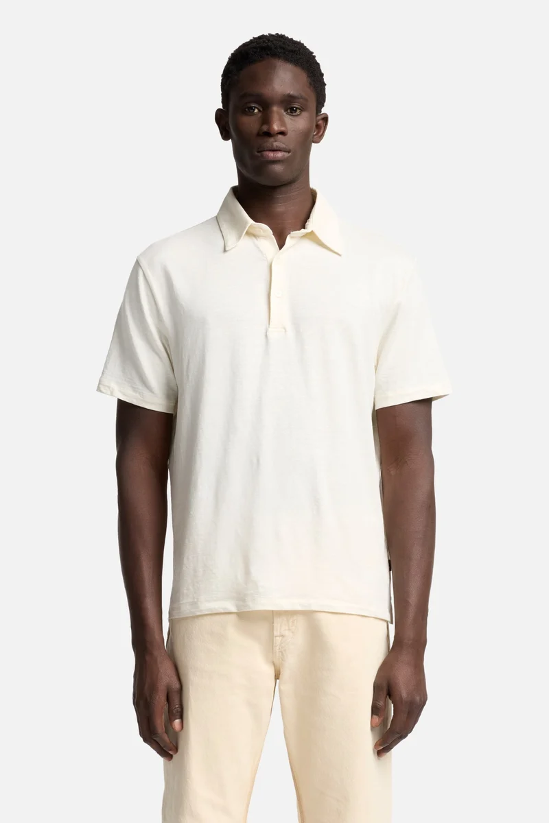 Linen Polo in White