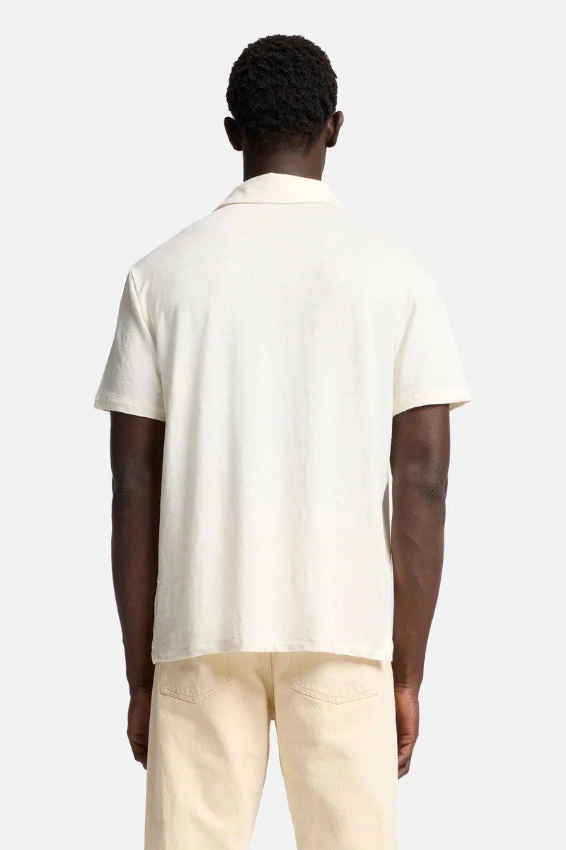 Linen Polo in White