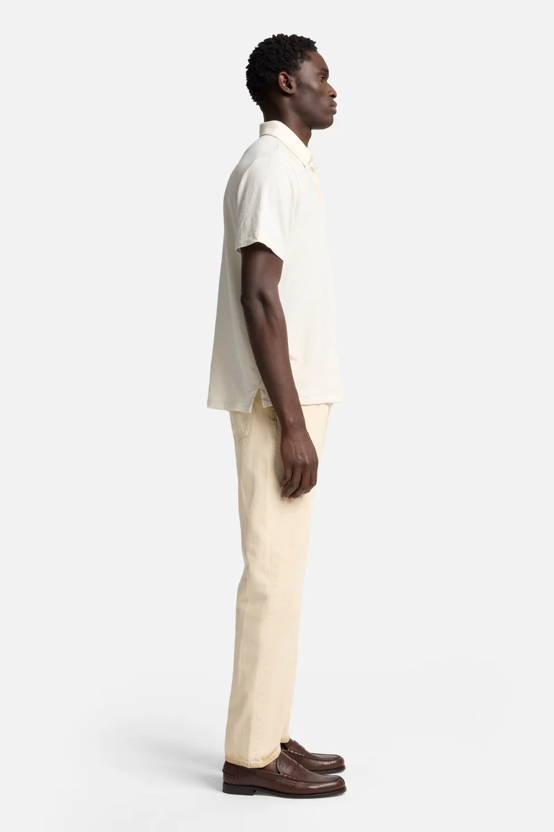 Linen Polo in White