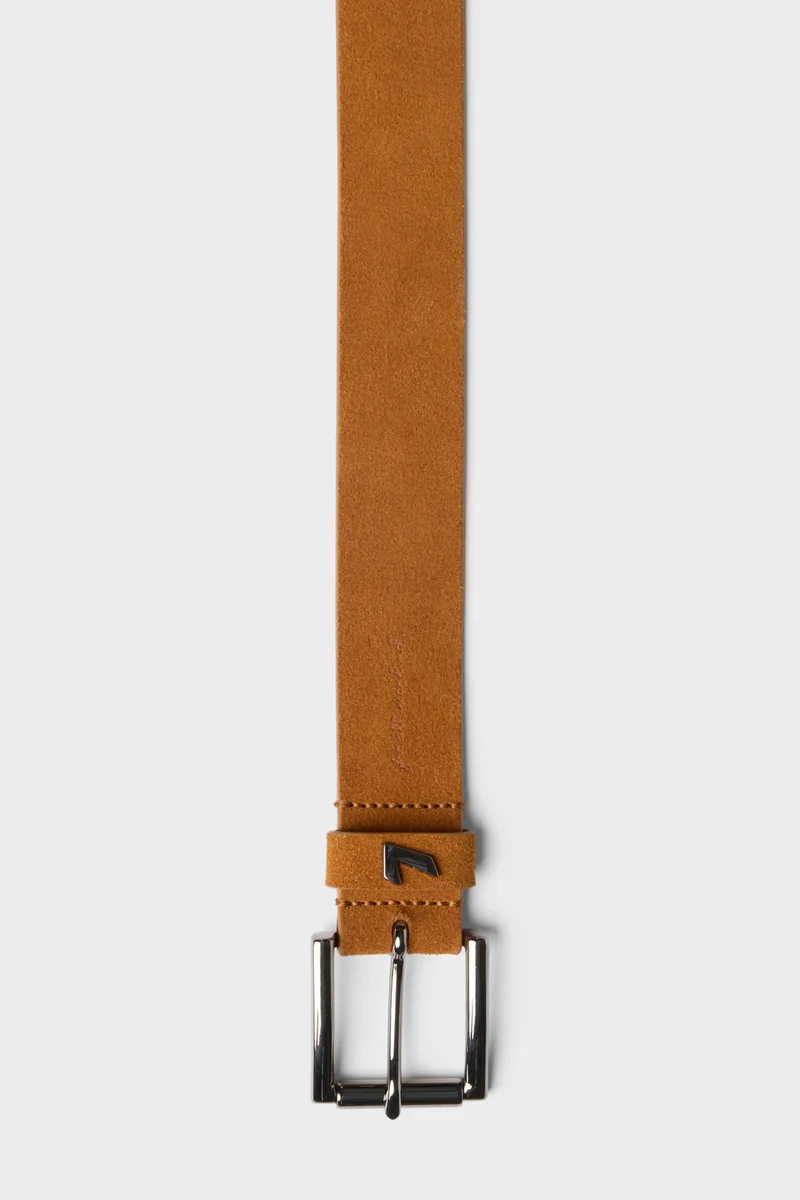 Classic Italian Suede Belt in Tobacco