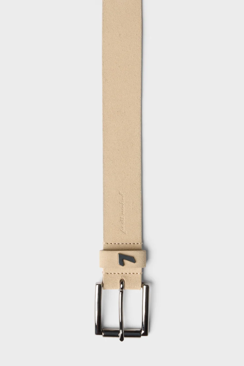 Classic Italian Suede Belt in Cream