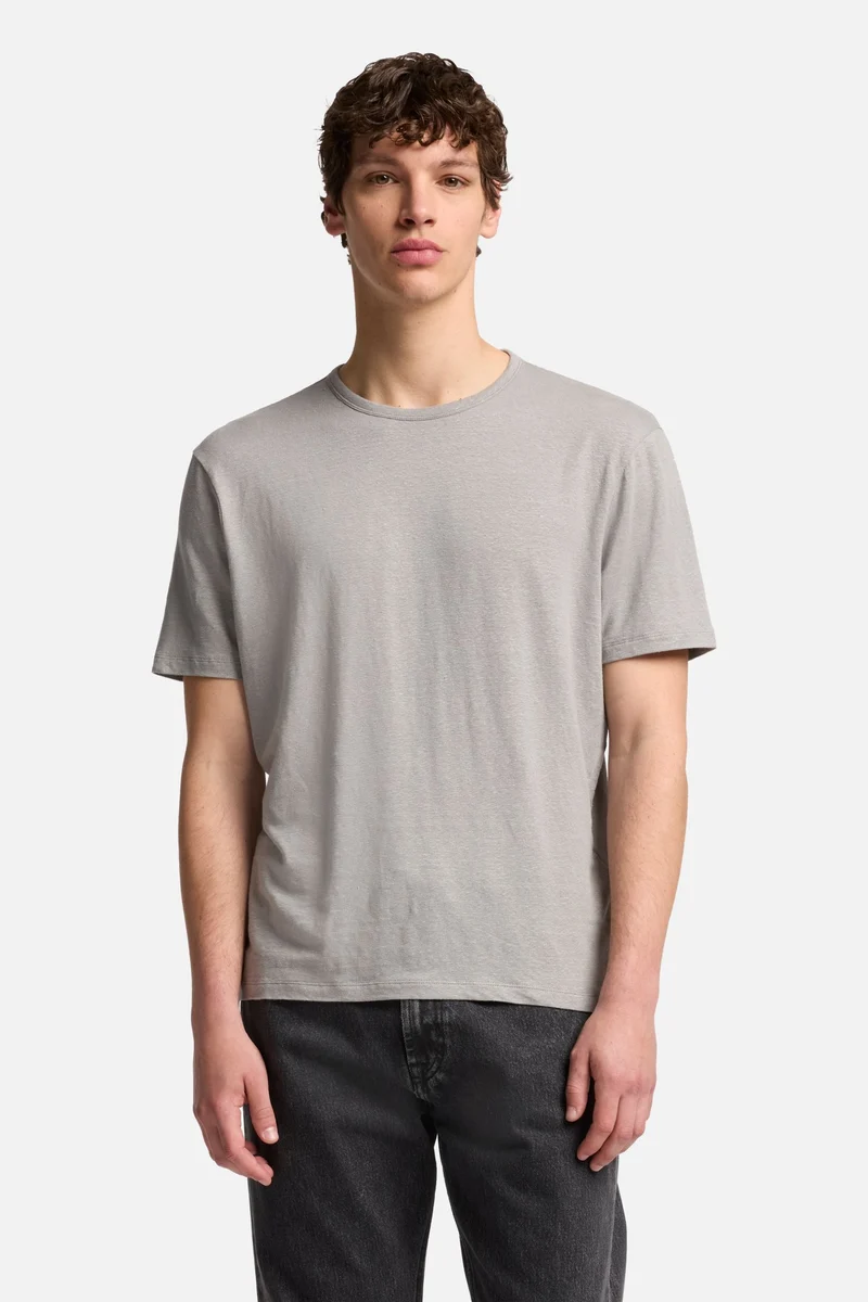Linen Tee in Steel Grey