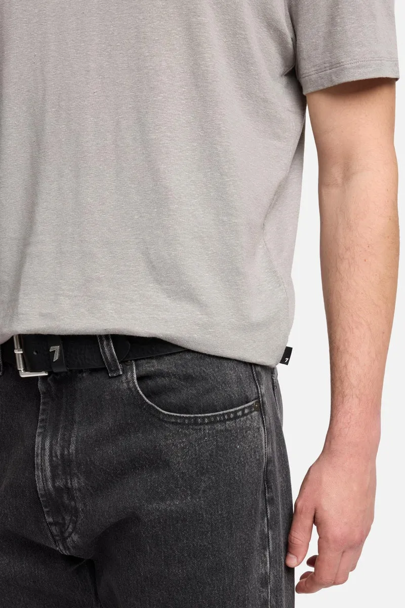 Linen Tee in Steel Grey