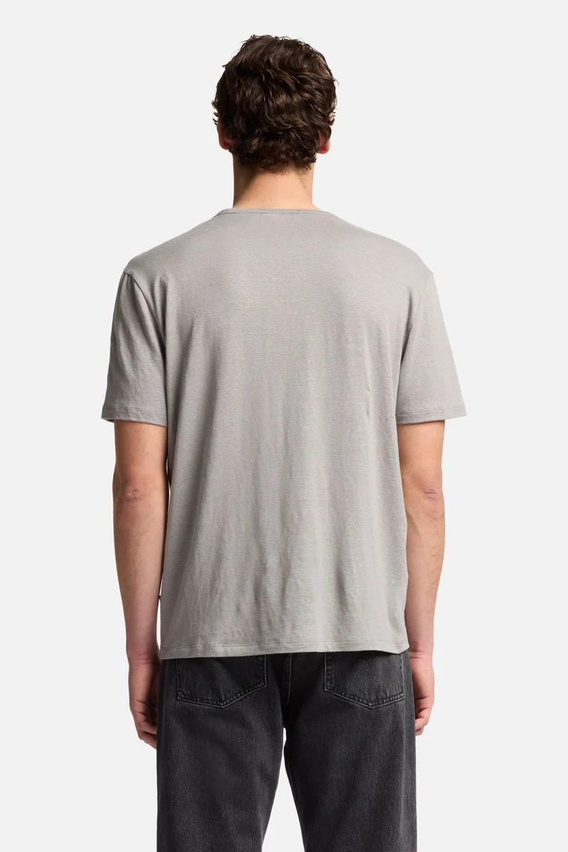 Linen Tee in Steel Grey