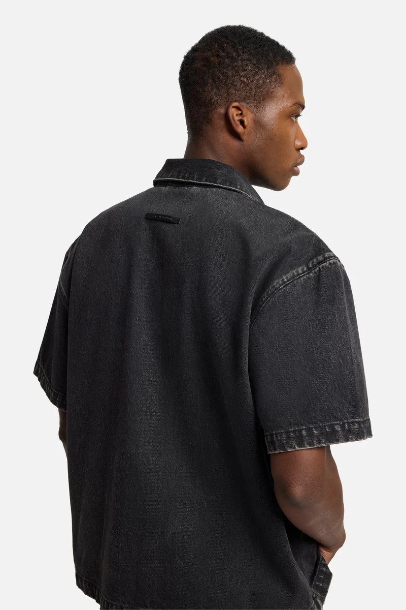 Denim Camp Shirt in Caviar