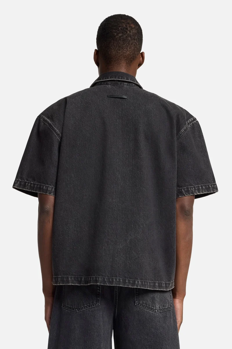Denim Camp Shirt in Caviar