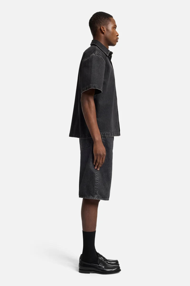 Denim Camp Shirt in Caviar