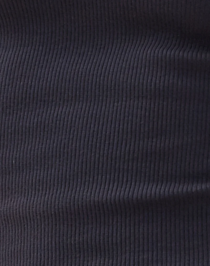 Jastio Vest Top aus Ocean Storm geripptem Jersey