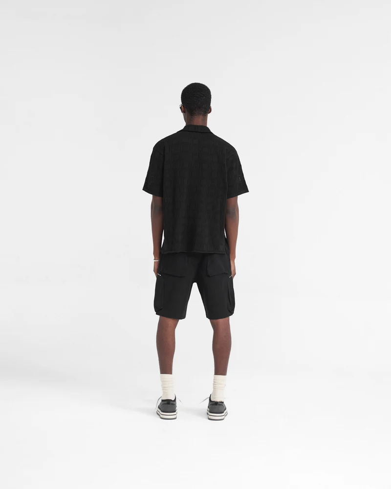 Lace Knit Shirt - Black