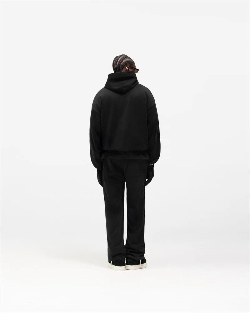 Dual Layer Script Sweatpants - Jet Black