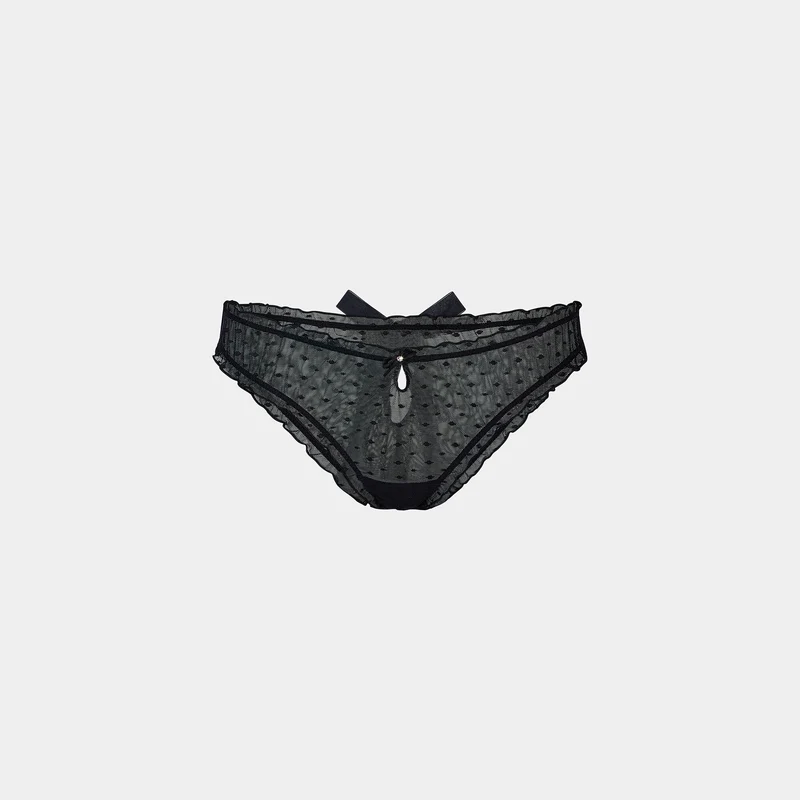 Polka Dot Brazilian Slip - Schwarz
