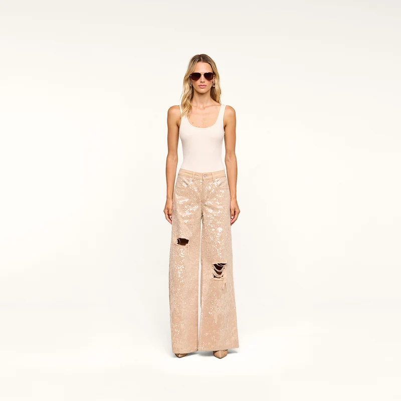 Quincy Embellished Wide-Leg Jean