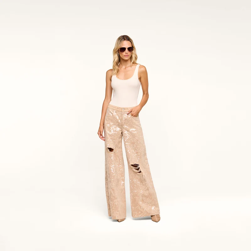Quincy Embellished Wide-Leg Jean