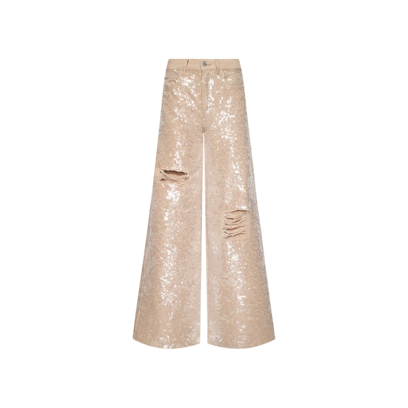 Quincy Embellished Wide-Leg Jean