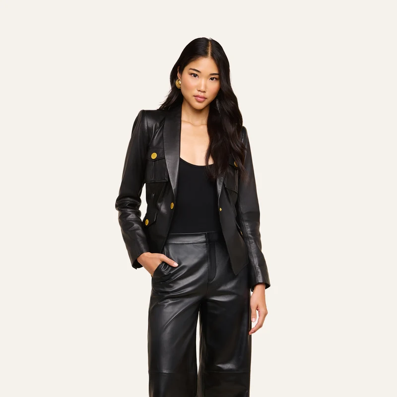 Wisteria Leather Blazer