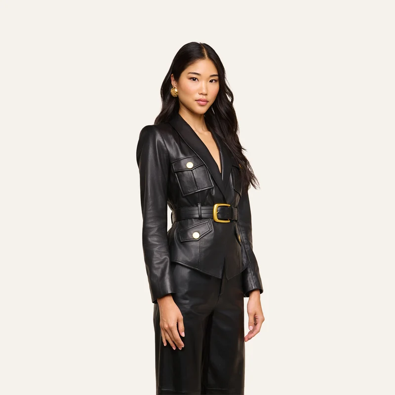 Wisteria Leather Blazer