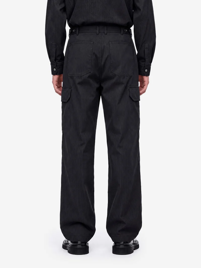 Pantaloni Heringbone Cargo neri