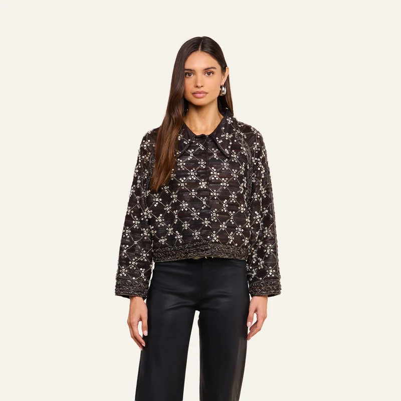 Morrisa Embellished Leather Jacket