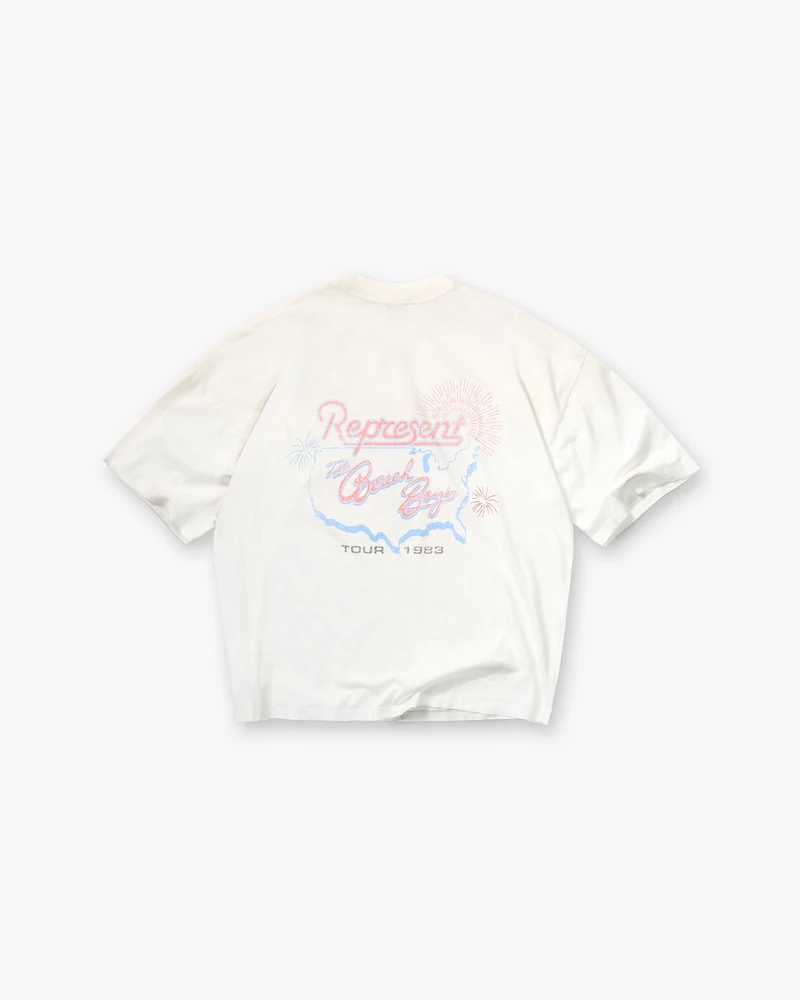 Represent x Beach Boys Tour T-Shirt - Washed Ecru