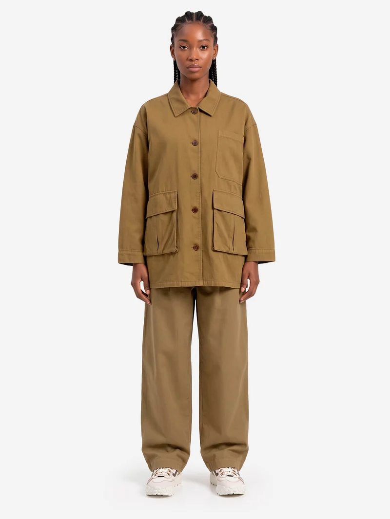 Giacca in misto twill di lino con tasche