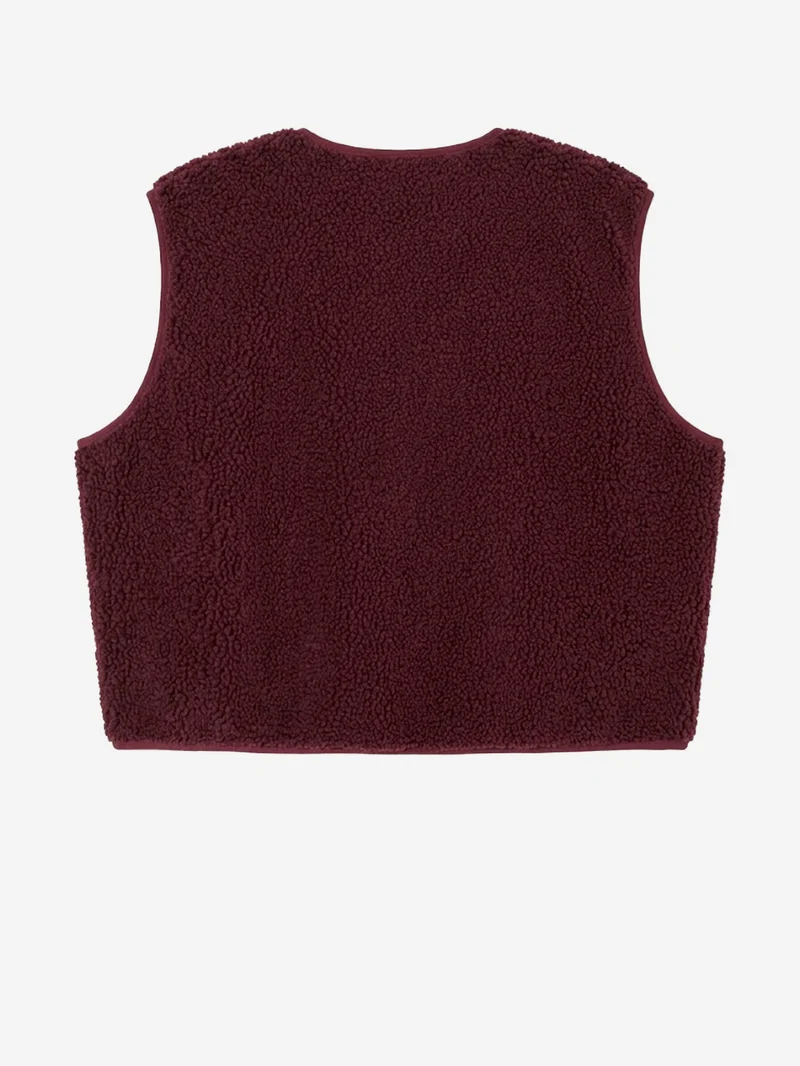 Gilet ampio bordeaux in pile