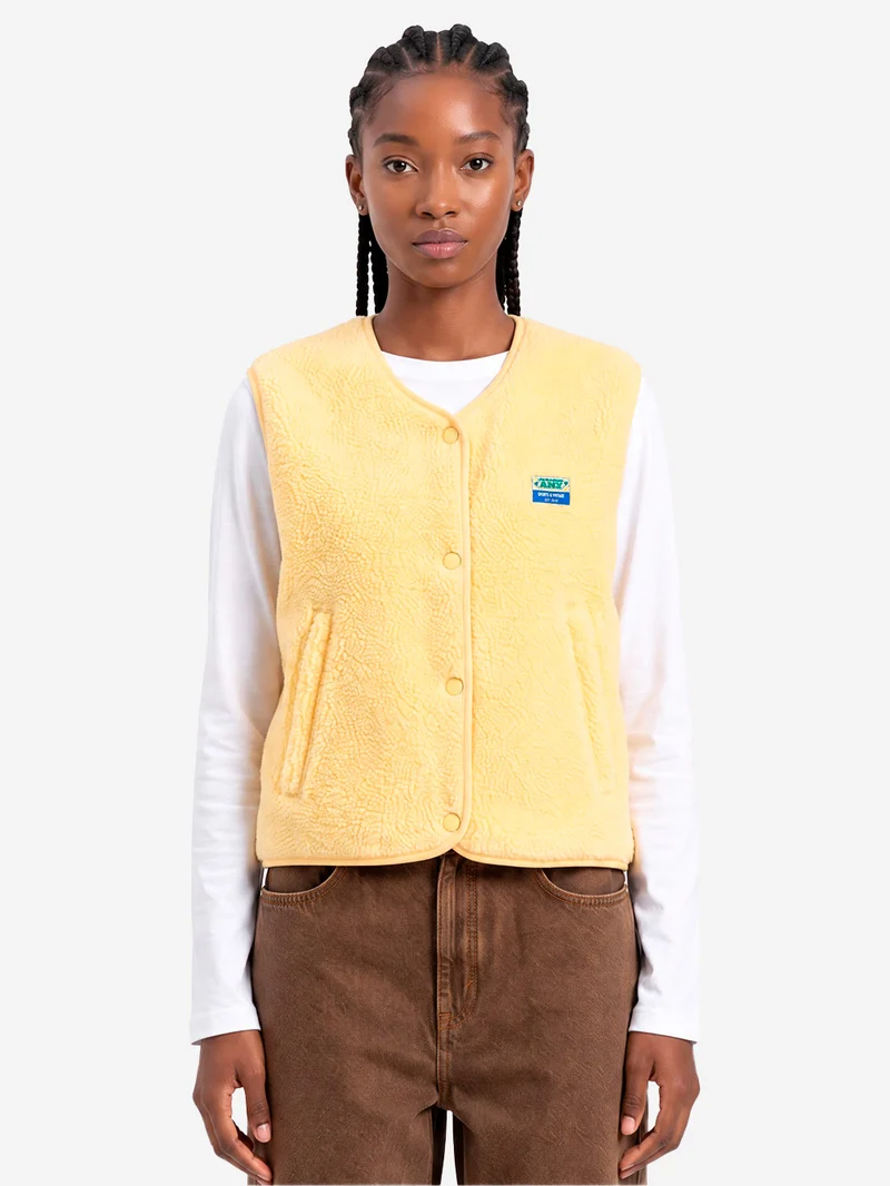 Gilet ampio giallo in pile