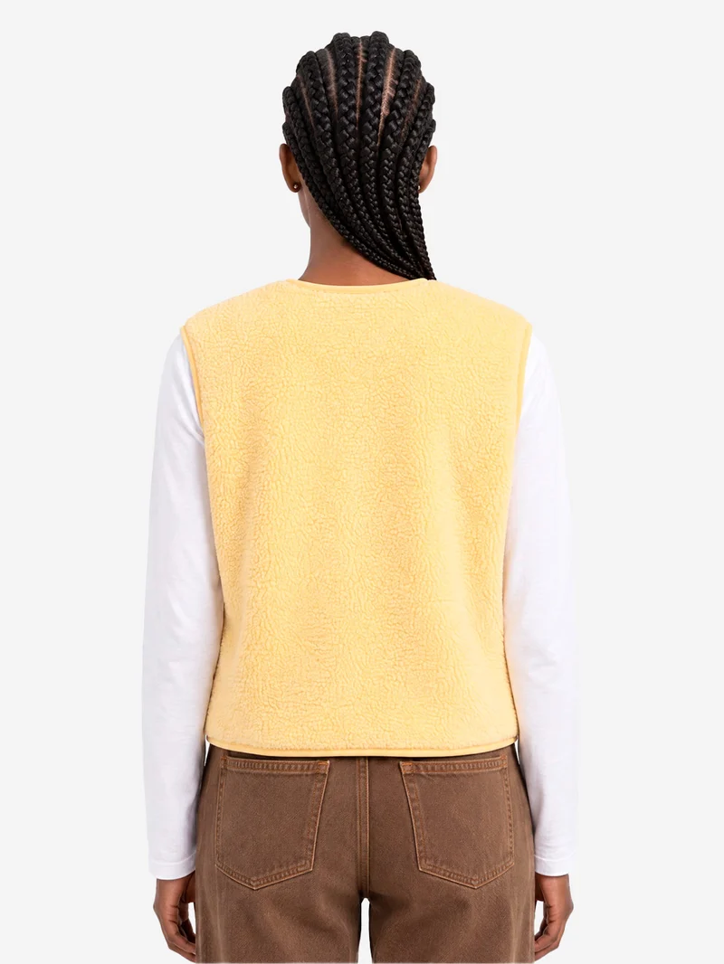 Gilet ampio giallo in pile