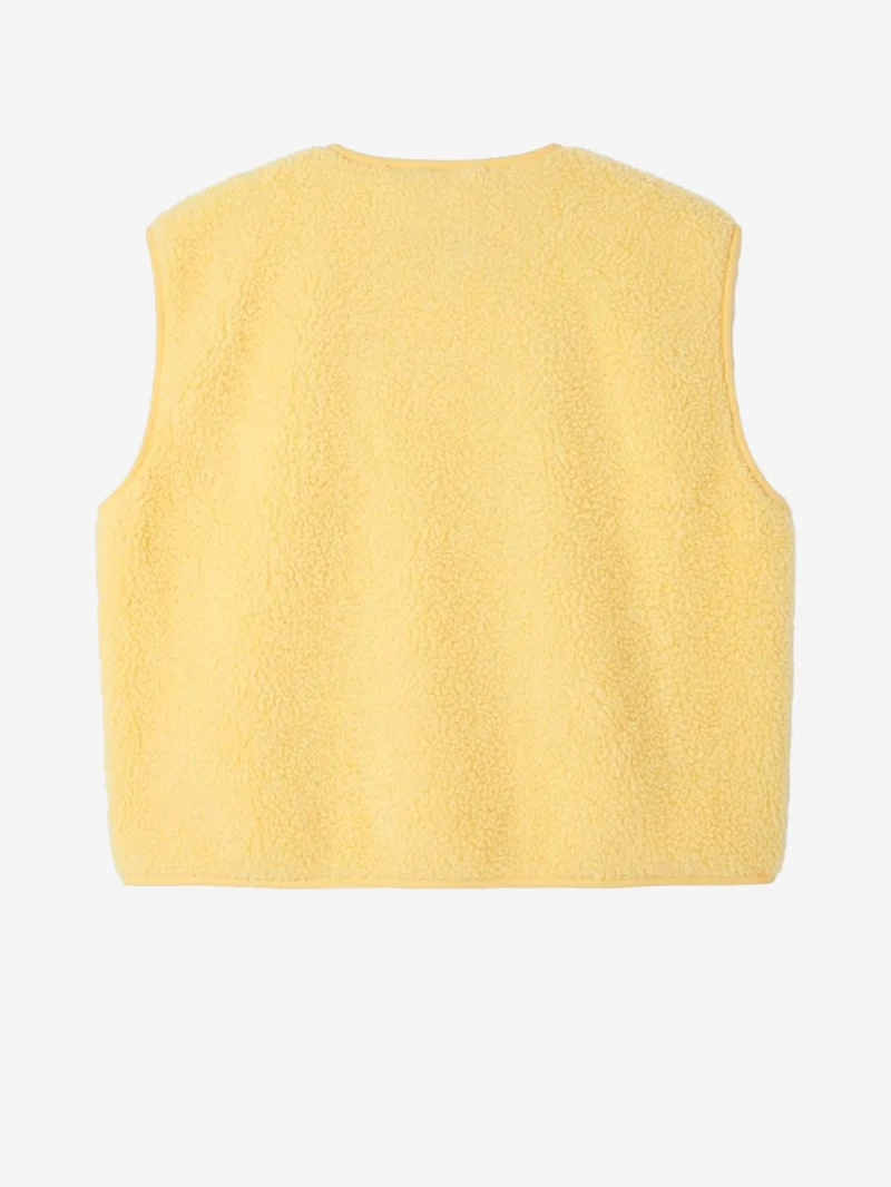 Gilet ampio giallo in pile
