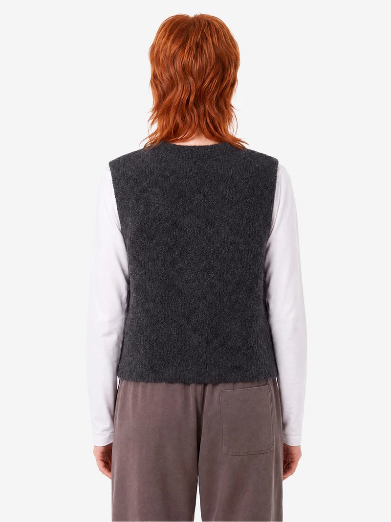 Gilet antracite in misto alpaca